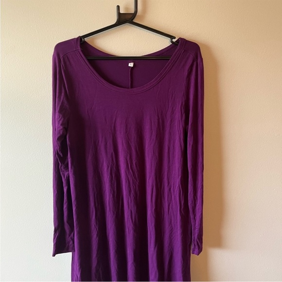 Long sleeve Purple Shift Dress L - Picture 2 of 5